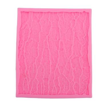Imagem de Bandeja de fondant com textura de casca, ferramenta de moldagem de silicone para decoração de bolo, chocolate, cozimento, reutilizável, resistente ao calor, máquina de lavar louça