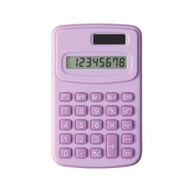 Imagem de Calculadora Eletrônica de 8 Dígitos com Energia Solar e Bateria – Mini Calculadora Portátil para Escola, Escritório, Contabilidade, Estudos e Uso Diário – Teclas Suaves e Visor Grande (Lilás)