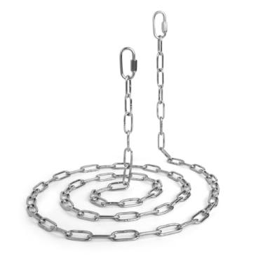 Imagem de Syocsek Corrente De 6 Pés Para Lustre Prateado, Luminária Pendente 120 Libras Com Mosquetões, Lâmpada Extra Ajustável 1/8" Espessura, Iluminação Teto, Planta, Cesta Frutas Decorativa Pendurada