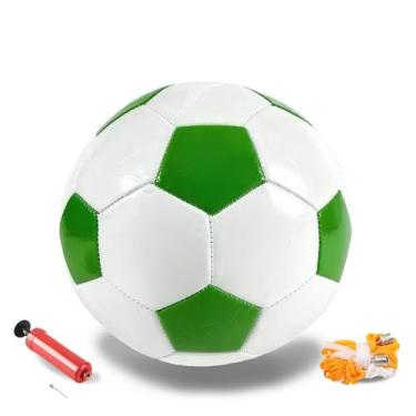 Imagem de Bola de futebol com bomba de couro macio, bolas de futebol para adolescentes, meninos, meninas, jovens jogadores de futebol, habilidades para treinamento, presentes