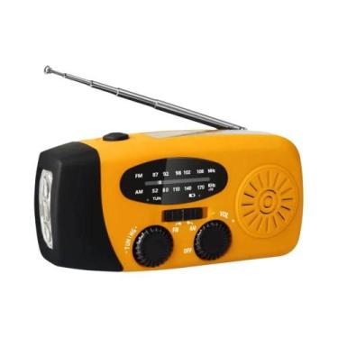 Imagem de Rádio De Emergência Portátil Com Manivela, Banco De Energia Solar, FM 