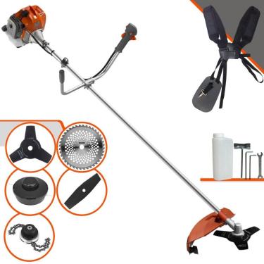 Imagem de Podador de Cortar Grama Tekna RL520ACN-TK À Gasolina 2T 2HP 52cc Com Lâmina Facão + Lâmina 3 Pontas + Disco 40 Dentes + Trimmer + Carretel de Nylon