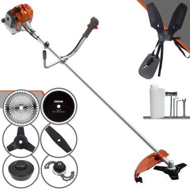 Imagem de Roçadeira Robusta Tekna RL520ACN-TK À Gasolina 2T 52cc 2HP 6 Opções de Corte Com Facas 2 Pontas, 3 Pontas, 40 Dentes, 80 Dentes, Trimmer e Carretel