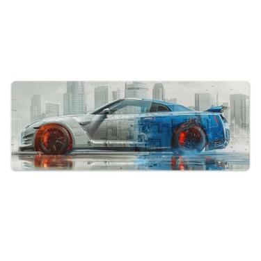 Imagem de HouLaiZhe JDM Car R35 Blueprints Gaming Mouse Pads JDM Car Desk Pads Grandes Mousepads para Teclado Desktop Tapete de Computador 30 x 80 cm