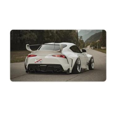 Imagem de Modificado Carro JDM Branco Sup Mesa Mesa Tapete de Mouse Pad Antiderrapante Grande Material de Escritório Tapete de Mesa Impermeável Borracha Mesa Escrita Pad para Escritório Jogo Casa 40X75 cm