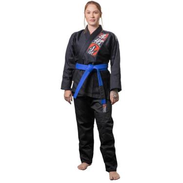 Imagem de Kimono Jiu Jistu Choke Trançado Reforçado BJJ Preto Naja-Unissex