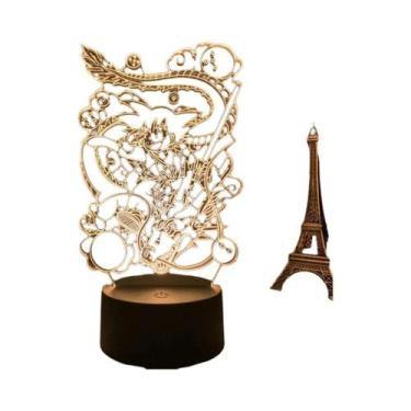 Imagem de Luminária LED Super Saiyan Goku Com Suporte De Acrílico, Decoração De 