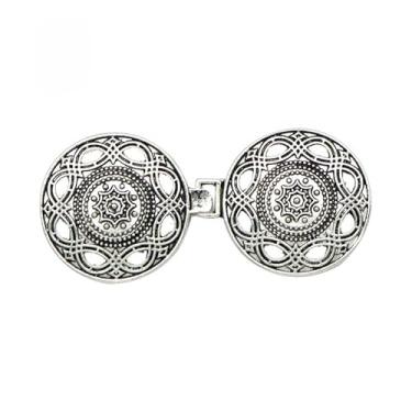 Imagem de 1 peça de suéter retrô clipe de capa clipes de capa mini cardigã broches broches xaile colarinho fecho camisa vestido broche clipe (precisa costurar em roupas) (C)