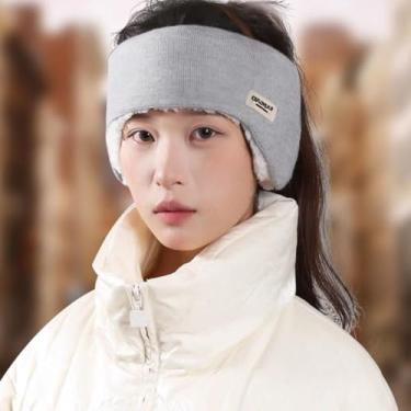 Imagem de 1 faixa de cabeça grossa à prova de vento, protetor de ouvido de ciclismo quente para inverno, à prova de som, para homens e mulheres, inverno, Cinza, tamanho �nico