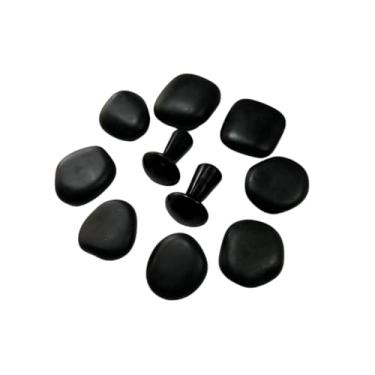 Imagem de Kit 8 Pedras Quentes Vulcânicas Para Massagem + 2 Cogumelos Massageador