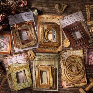 Imagem de 180 peças de adesivos de papel vintage para scrapbook para scrapbooking, bordas de fotos retrô sortidas efêmeras para junk journals álbum arte artesanato diário colagem
