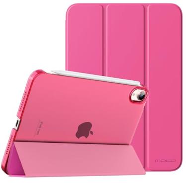 Imagem de MoKo Capa protetora compatível com novo iPad mini 6 8,3 polegadas 2021 - iPad mini 6ª geração capa protetora com suporte de visualização de três dobras carro dormir / acordar capa inteligente capa de