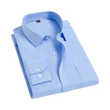Imagem de Camisa Masculina Slim Fit Listrada De Manga Longa, Não Amassa, Antirru
