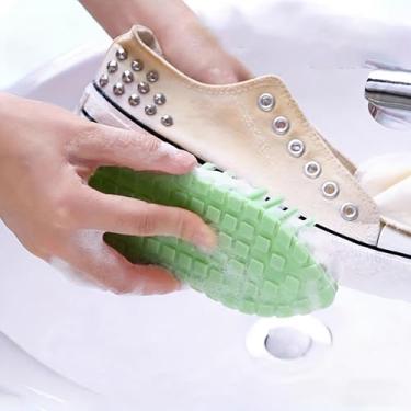 Imagem de Escova flexível com cerdas densas, aderência ergonômica, enxágue rápido para banheiro, cozinha, lavanderia, azulejos, argamassa e sapatos, verde