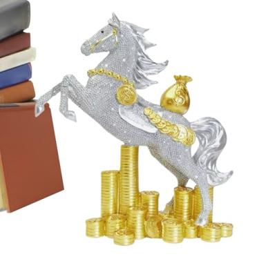 Imagem de Estátua Do Cavalo Lunar Chinês - Lembrança Tradicional de 2026,Escultura Em Resina Do Signo Cavalo,Para Colecionadores Decoracao Estante Quarto Criado Mudo