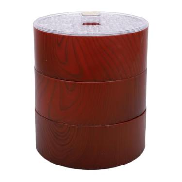 Imagem de Zerodis Bandeja para Servir Doces de Nozes, Caixa Redonda de Frutas Secas, Estrutura Em Várias Camadas, Bandeja de Servir Dividida, Caixa de Lanche Com Tampa, Prato de Aperitivo para