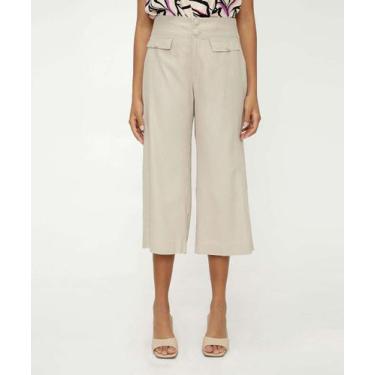 Imagem de Calça Pantacourt Feminina Linho Marisa-44453, 40, Bege