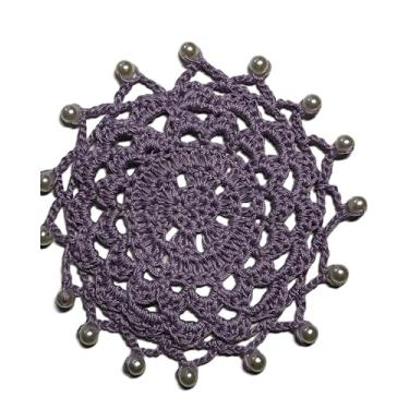 Imagem de Znet3D Capas de taça de vinho de crochê feitas à mão – Doilies com contas de inspiração vintage para proteção contra insetos e poeira, capas de bebidas reutilizáveis em cores sortidas (orquídea)