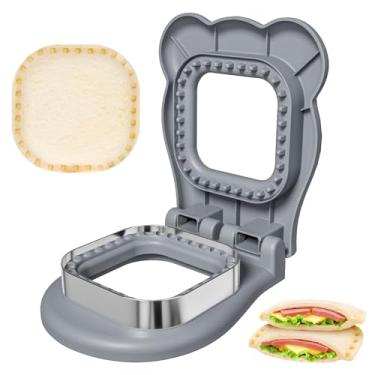 Imagem de HINZER Cortador de sanduíche e selador para crianças lanche café da manhã sanduicheira de aço inoxidável para pão de aço inoxidável cortador de biscoito círculo de coração para crianças, crianças