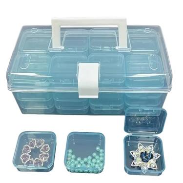 Imagem de Caixa de armazenamento de plástico - Caixa de armazenamento e organizador de arte e artesanato - Recipiente de plástico retangular pequeno - para armazenamento de artesanato (32 compartimentos)