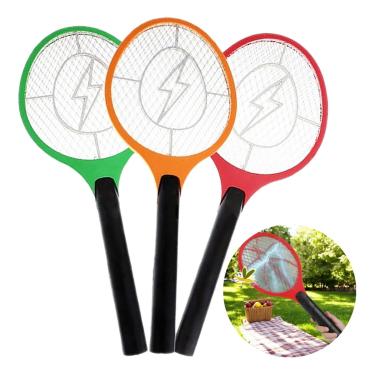 Imagem de Raquete Elétrica Mata Insetos Recarregável Mosca Pernilongo Carregador Choque Bivolt 110/220 V CORES SORTIDAS Tensão Abelha Contra Mosquito Dengue Botão Segurança Inmetro Led Indicador Plug Carregador