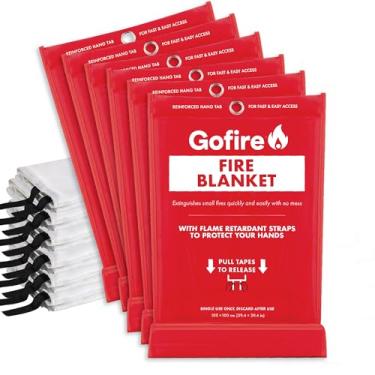 Imagem de GOFIRE Cobertor de segurança contra incêndio 9 x 9 metros – Cobertor de supressão de fogo de fibra de vidro para cozinha, fogão, graxa e incêndios elétricos – reutilizável, impermeável, resistente a