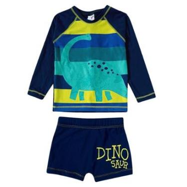 Imagem de Conjunto Praia Infantil Menino Proteção UV 50+ Dino Floresta Marinho Tip Top-Masculino