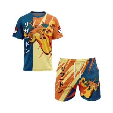 Imagem de Conjunto De Cosplay Do Charizard Para Meninos, Camiseta De Academia, S