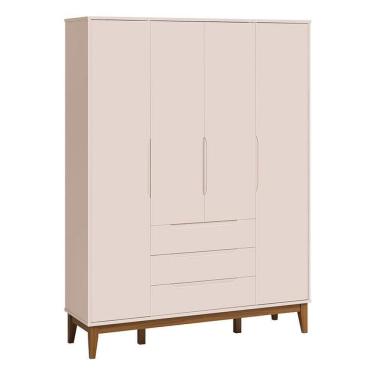 Imagem de Guarda Roupa Infantil Classic Elfe Rosa Acetinado Amadeirado - Reller