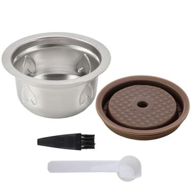 Imagem de Cápsula de café recarregável: Kit de cápsulas de café reutilizável de aço inoxidável de 230 ml, compatível com cápsulas de café Nespresso