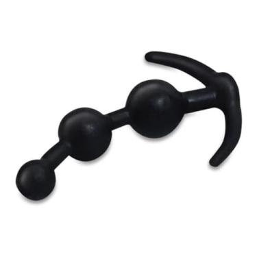 Imagem de Plug Anal Escalonado Com Esferas Acessório Erótico Dilatador Anal Com Relevo De Bolinhas PL31 (PRETO)