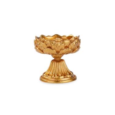 Imagem de Castiçal retrô latão suporte de vela mesa de centro suporte de vela ornamentos decoração de mesa suporte de vela dourada mesa de vela