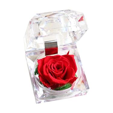 Imagem de Rosa Real Preservada em Caixa Transparente Eterna para Sempre Perfumada Presente Romântico Mulheres Presentes Dia das Mães dos Namorados Casamento Casa Festa Festivais Aniversário Véspera