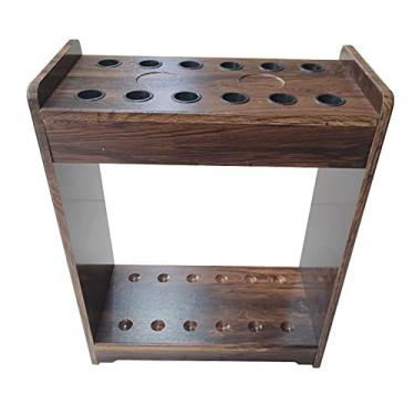 Imagem de Suporte vertical para taco de sinuca 6/8/10/12/24/36 furos organizadores de taco de madeira para tacos de chão suporte de bilhar usado para colocar ferramentas de bilhar