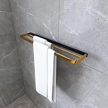 Imagem de Toalheiro de mão, suporte de toalha de banheiro, toalheiro cinza de arma de cobre, toalheiro de armazenamento de hotel de banheiro/casa de banho, barra de toalha de banho preta, suporte de parede de