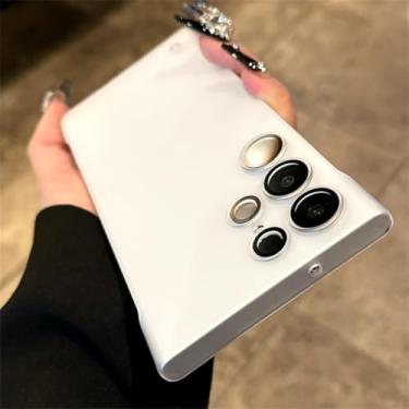Imagem de Capa transparente sem moldura, respirável e com acabamento fosco para Samsung Galaxy S24 S23 S22 Ultra Plus (para S24/Branco Fosco)