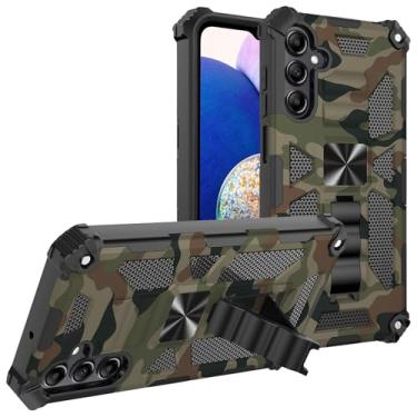 Imagem de Eilkmcre Capa para Samsung Galaxy A57 5G, capa de telefone com design de camuflagem com suporte integrado resistente à prova de choque capa protetora camuflada de grau militar para Samsung Galaxy A57