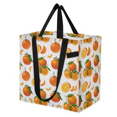 Imagem de SEHANY Sacolas de compras reutilizáveis de verão limão com alças reforçadas, bolsa de compras de lona dobrável à prova d'água de grande capacidade para viagem, cozinha, praia