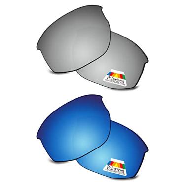 Imagem de Bwake Lentes de reposição para óculos de sol Oakley Mercenary OO9424 - prata + azul gelo, todos polarizados