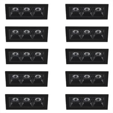 Imagem de 10 Spot Triplo Micro Embutir Led Pontual Downlight Bet58 - Bet58kit10,