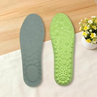 Imagem de Palmilha ortopédica esportiva de suporte de arco para homens e mulheres Palmilhas de corrida ortopédicas de gel para homens e mulheres para dor nos pés, 1 pacote cinza/verde