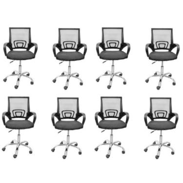 Imagem de Kit com 8 Cadeiras New Java Secretária – Conforto Ergonômico para Escritório e Home Office