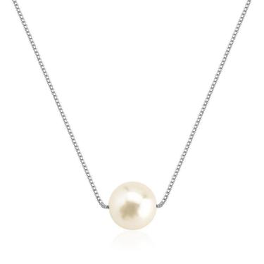 Imagem de Colar Veneziana Com Perola 10mm Prata 925