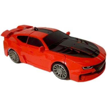 Imagem de Carro Robô Brinquedo Elétrico Vermelho Transformers Som Leds
