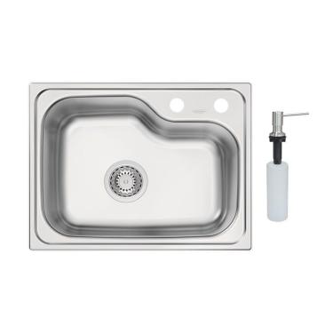 Imagem de Cuba Tramontina Morgana Compact 48 Fx Undermount 55x42 93815392 Aço Inox Escovado Com Acessório