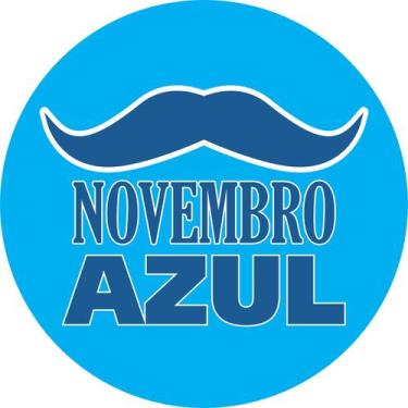 Imagem de Painel de Lona Redondo Novembro Azul Bigode - Fabrika De Festa, 190x19