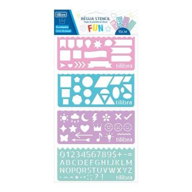 Imagem de Régua Stencil Tilibra Fun Blister 4 Unidades