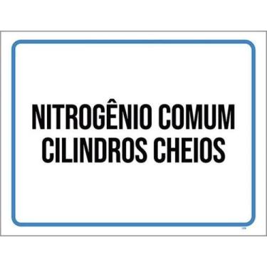Imagem de Kit 5 Placas Sinalização - Nitrogênio Comum Cilindros Cheios - Sinaliz