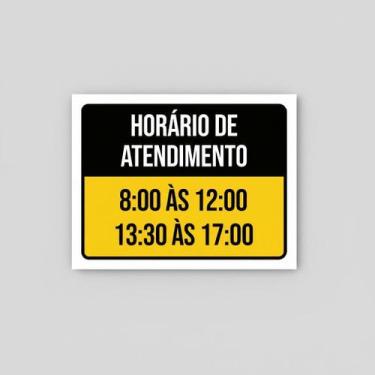 Imagem de Placa Acm Horário Atendimento 8H As 12H 13H As 17H 18X23 - Sinalizo