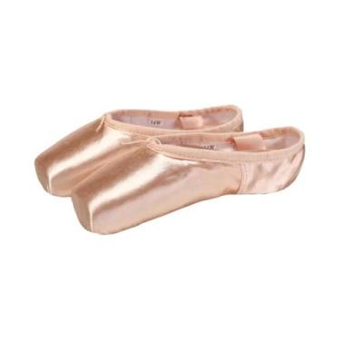 Imagem de Sapatos De Dança Clássicos Para Ballet Com Fitas Para Meninas E Mulher